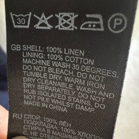 REISS | Esme Linen Dress navy 4 - Picture 14 of 14